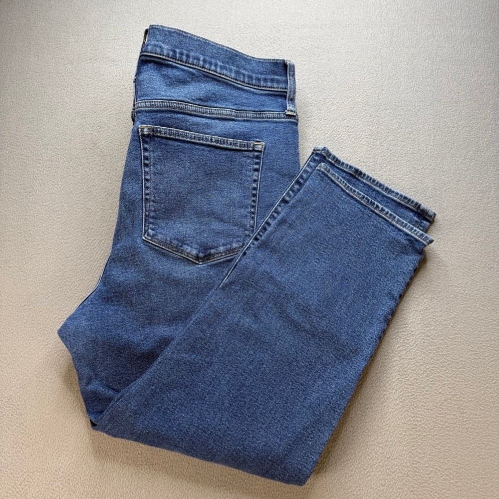 J.Crew Jeans Essential‎ Straight Leg Button Fly Size 34 Blue High Rise Denim